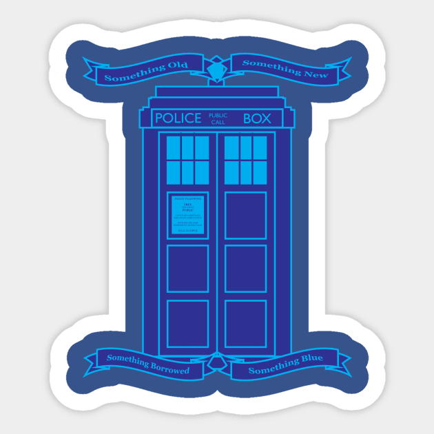 Wedding Tardis Sticker by Boxless